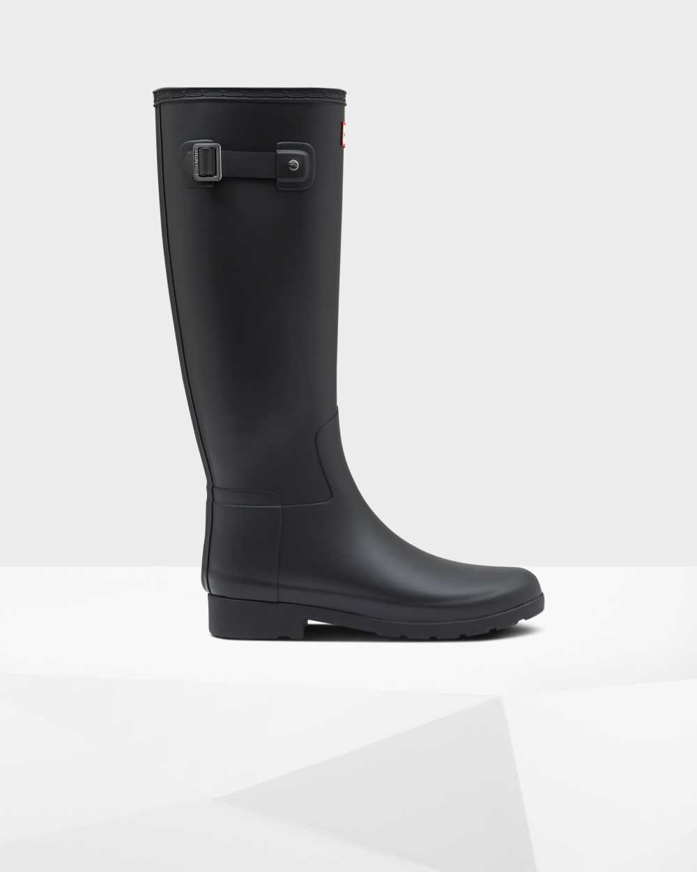 Botas De Agua Mujer - Hunter Refined Slim Fit Negras - ZHSXBD-146 - Negras